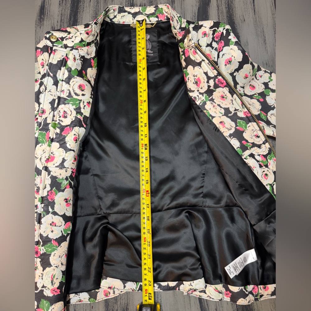Vintage Y2K Juicy Couture “Covent Garden” Edgy Floral Leather Jacket - Picture 9 of 16